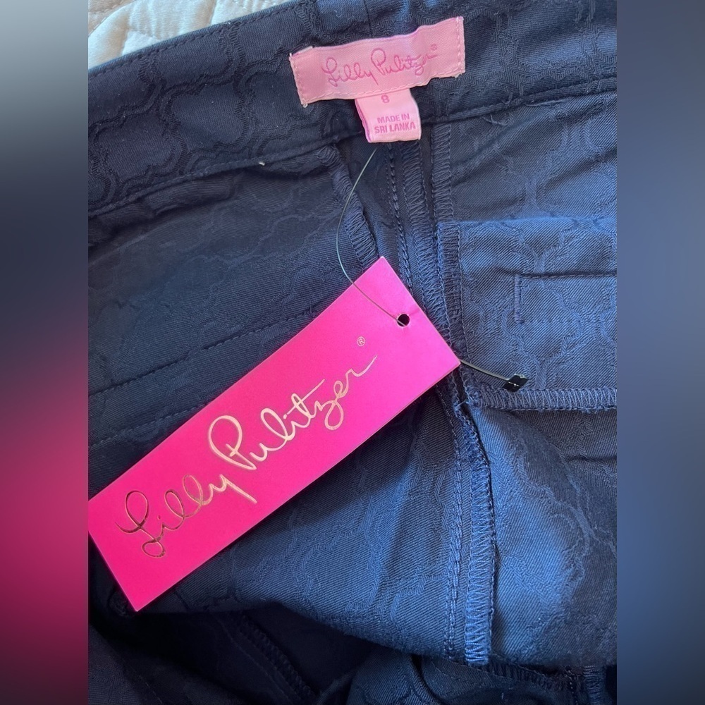 Lilly Pulitzer Kelly Textured Pants Navy Size 8 - Picture 13 of 16